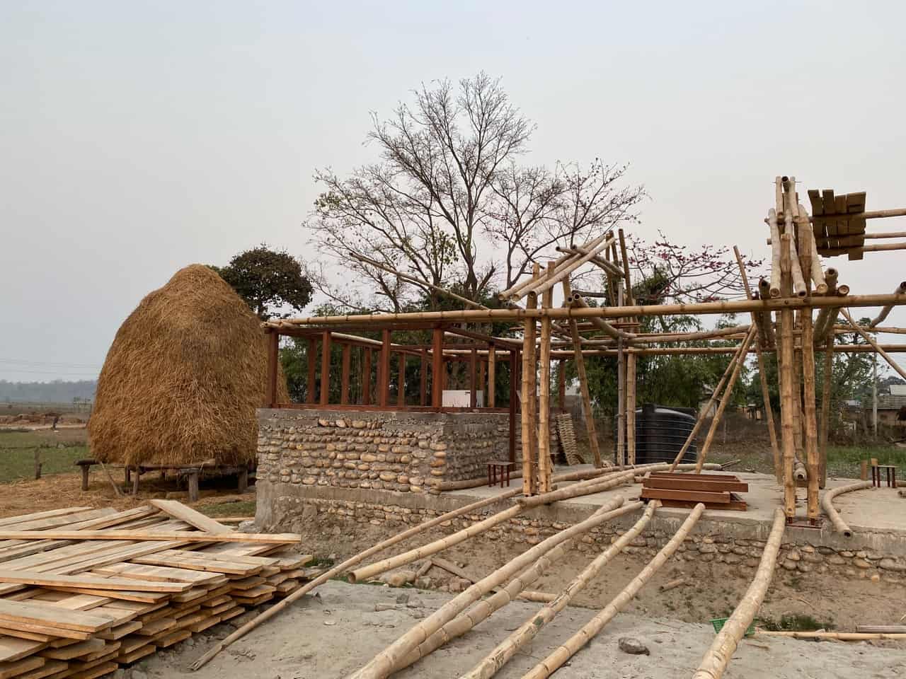 madi eco-village community hall construction process